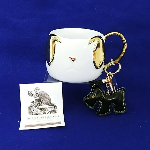Coffee Tea Mug Dog Puppy Modern Expressions Mug and Keychain Leather Scottie Dog - Picture 9 of 9